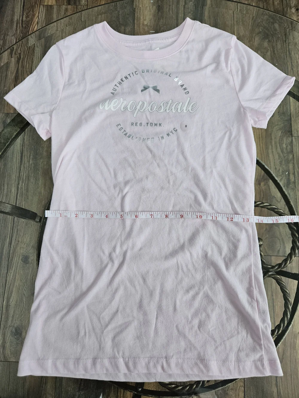 *NWT* Aeropostale Pale Pink Logo Slim Short Sleeve Tee - Picture 8 of 9